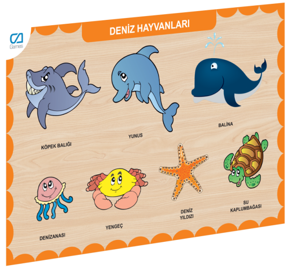 CAAHS-3212 CA GAMES AHŞAP DENİZ HAYVANLARI BUL-TAK