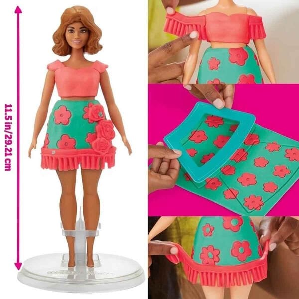 G1360 Play-Doh Barbie Çiçek Desenleri ve Püsküller Hamur Oyun Seti +3 yaş