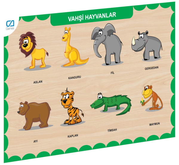 CAAHS-3213 CA GAMES AHŞAP VAHŞİ HAYVANLAR BUL-TAK