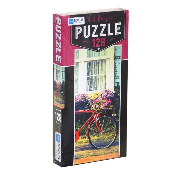 BF201 Mavi Lale, Kırmızı Bisiklet Puzzle 128 Parça