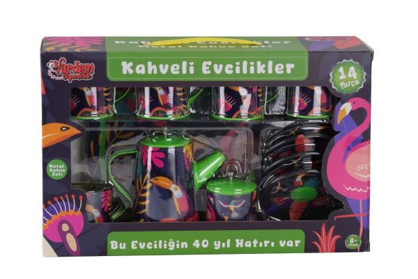 ATF-996-7A-10A 14 PARÇA DESENLİ METAL ÇAY SET