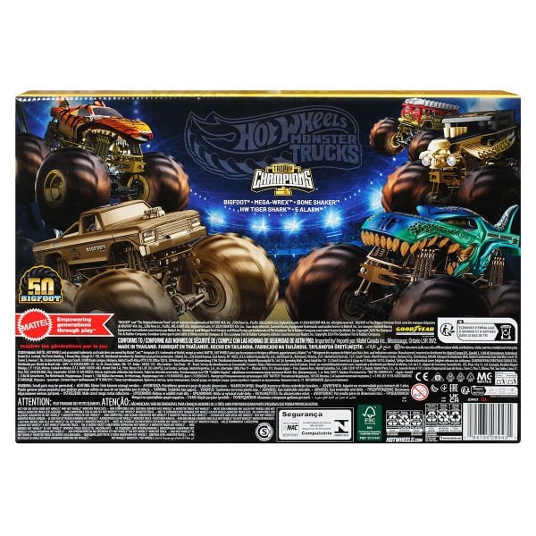 JDW07 Hot Wheels Monster Trucks Bigfoot Trophy Şampiyonları Araba ve Kamyon Çokl