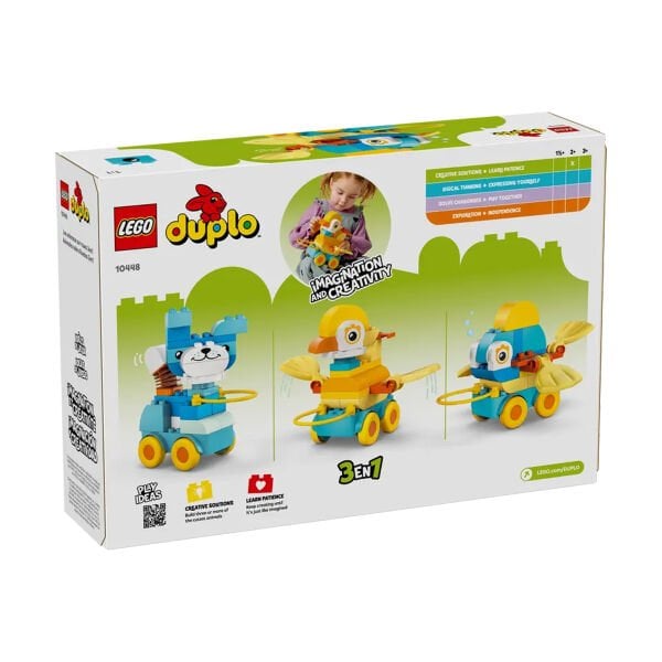 10448 Lego Duplo 3'ü1 Arada Tekerlekli Hayvanlar 58 parça +2 yaş