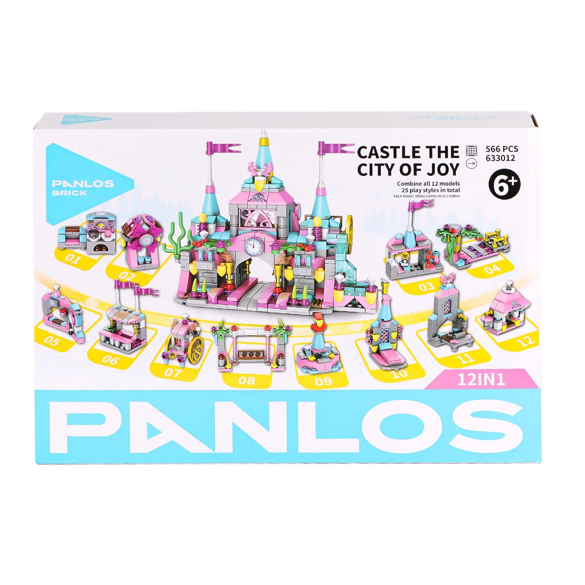 P633012 PANLOS Brick - Eğlence Şehri Kalesi 12'si 1 arada - 556 Parça Yapım Seti