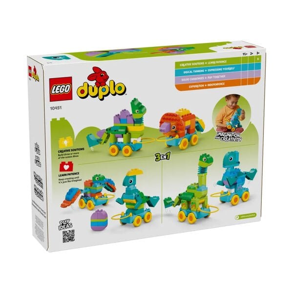 10451 Lego Duplo 3'ü1 Arada Tekerlekli Dinozorlar 103 parça +3 yaş