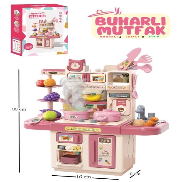 2550 BUHARLI PİLLİ MUTFAK SET PEMBE 16
