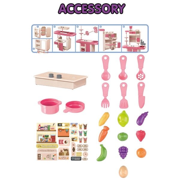 2550 BUHARLI PİLLİ MUTFAK SET PEMBE 16