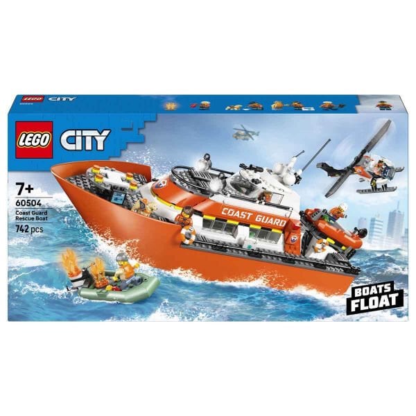 60504 Lego City Sahil Güvenlik Kurtarma Botu ve Helikopteri 742 parça +7 yaş